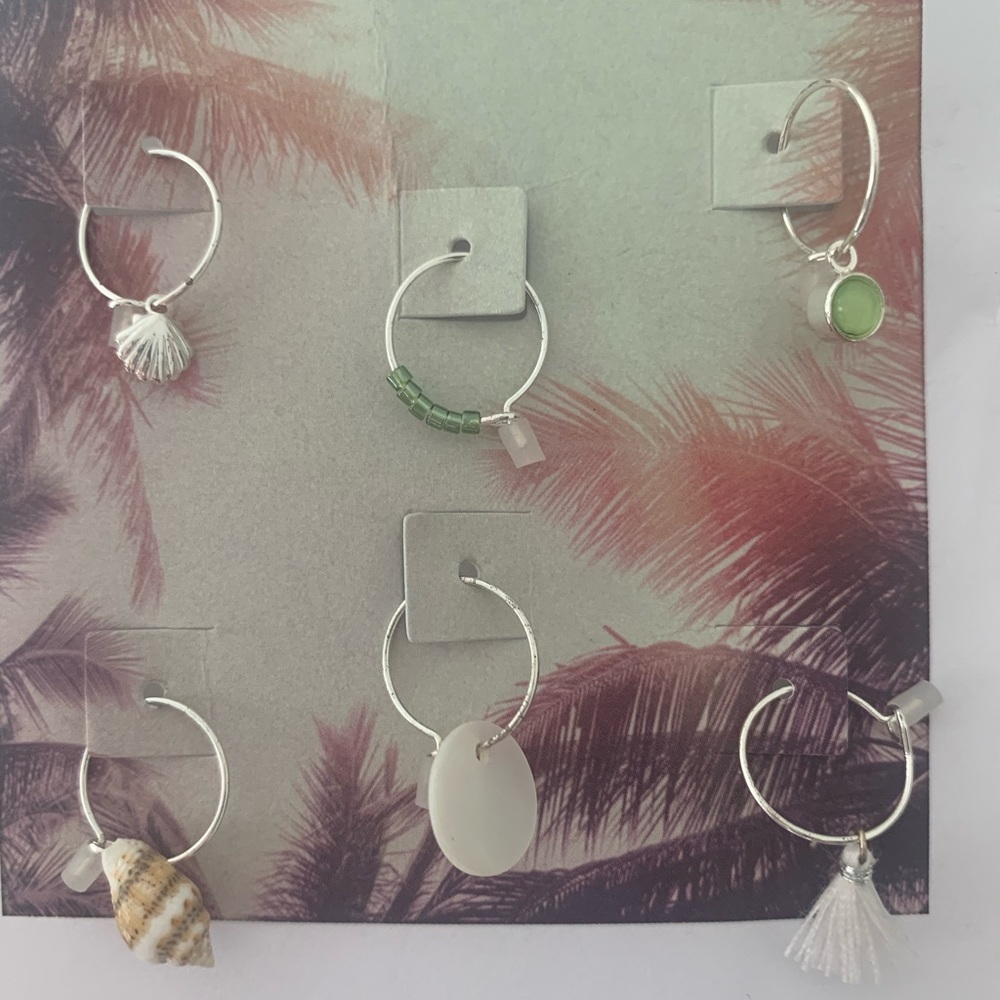 NWT Urban Outfitters Mini Charm Hoop Earring Set